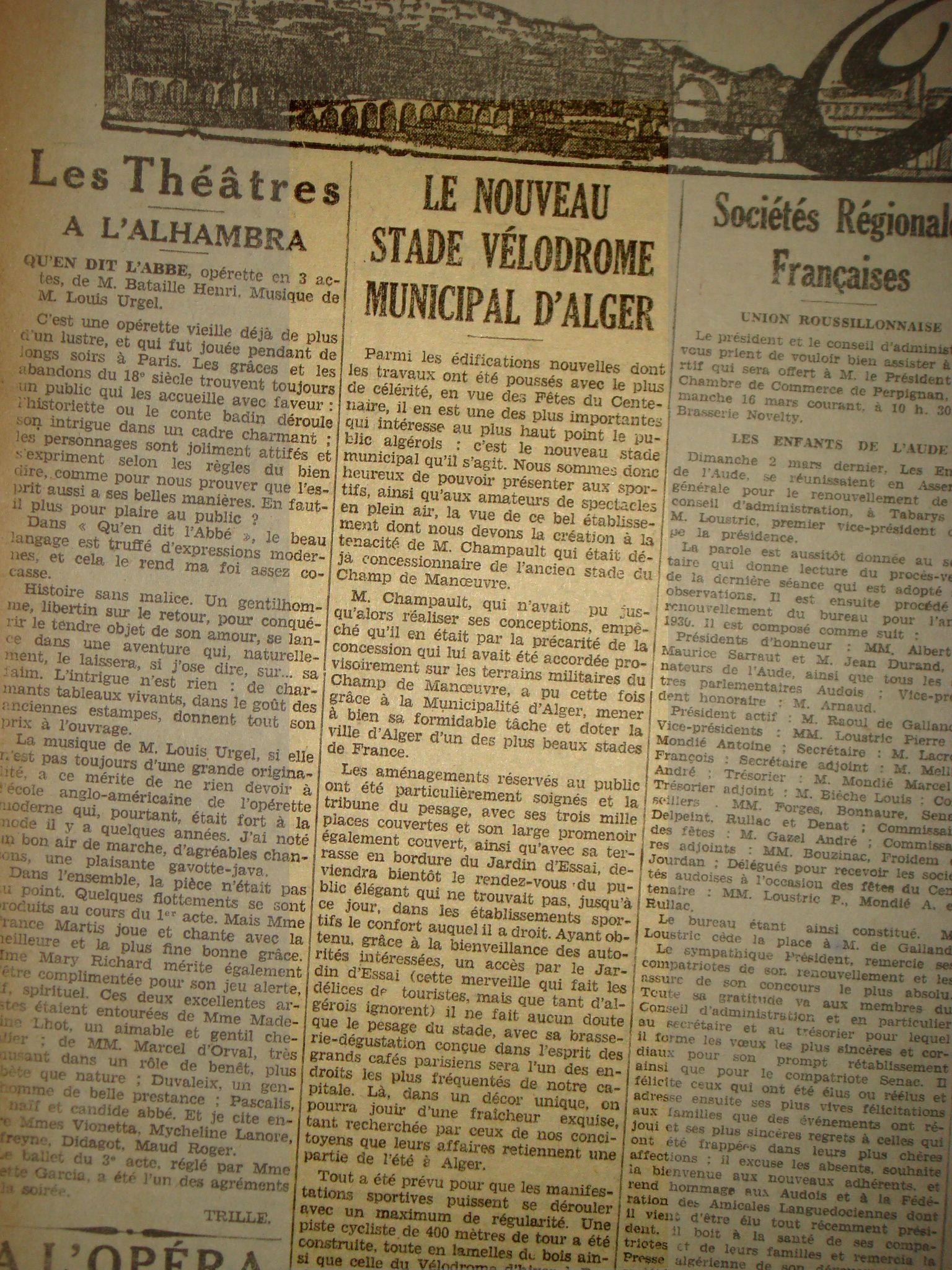 13.3.30  le nouveau stade Municipal d\'alger est prêt