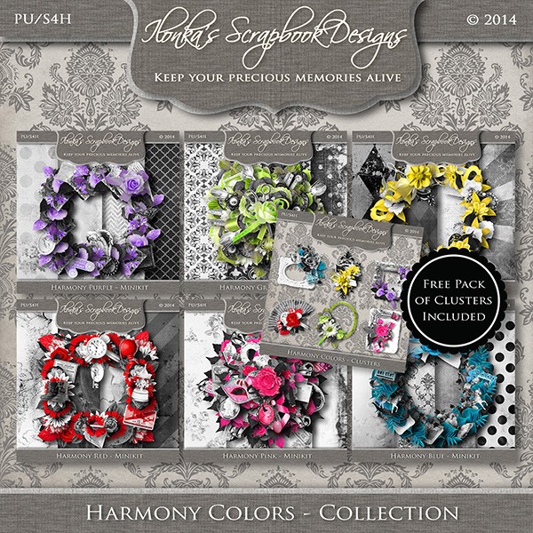 Mini kits " Harmony Colors" by Ilonka Scrapbook Designs