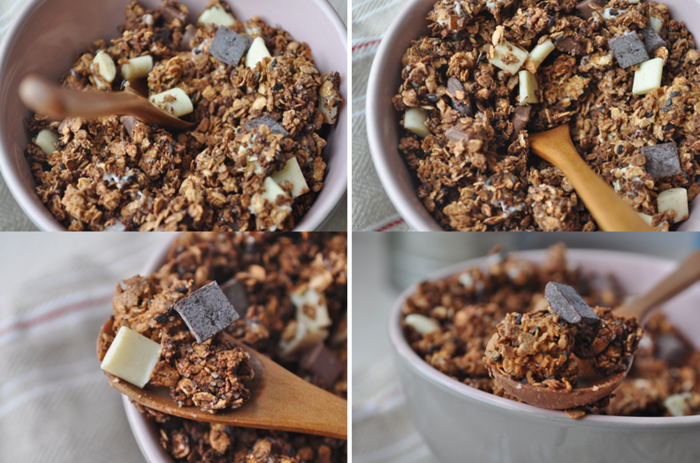 Granola aux trois chocolats