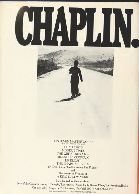 CHARLIE CHAPLIN BOX OFFICE 1972