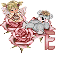 LETTRE ALPHABET - FEE NOUNOURS ROSE