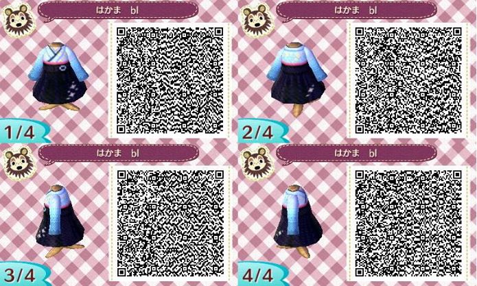 motif tenue kimono bleu - Animal Crossing New Leaf