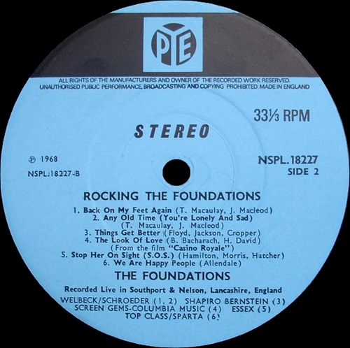 The Foundations : Album " Rocking The Foundations " Pye Records NSPL.18227 [ UK ]