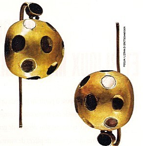 Boucles d'oreilles hémisphériques or et grenats