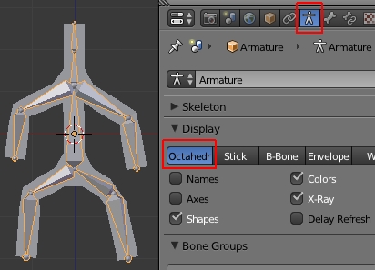 Changer l'affichage de l'armature à Octahedr