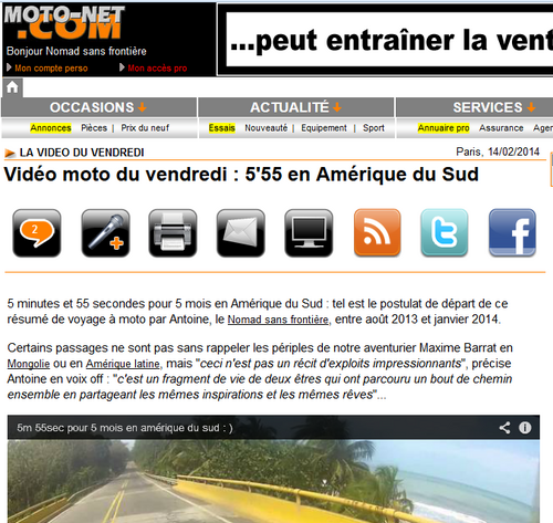 Parution sur moto-net.com :)