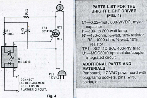 Circuit pour utiliser une ampoule de 60 ou 100 watts