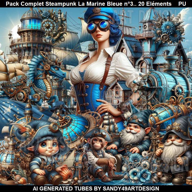 Pack Complet Steampunk La Marine bleue n°3