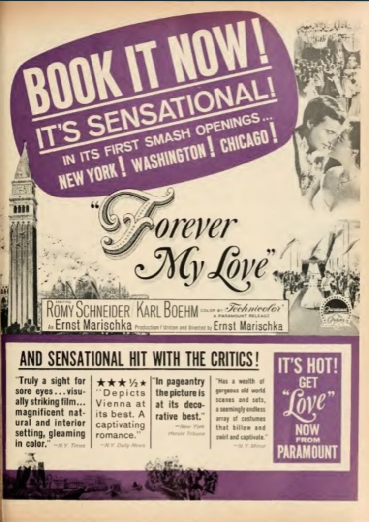 FOREVER MY LOVE BOX OFFICE USA 1962
