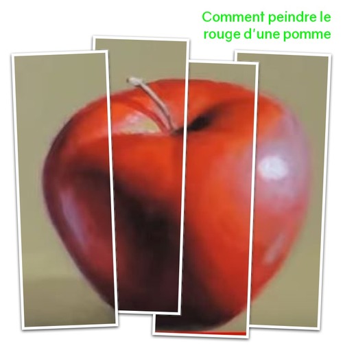 Dessin et peinture - vidéo 3770 : Comment peindre le rouge d'une pomme ? - huile ou acrylique.