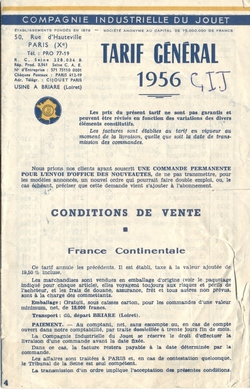CIJ - tarifs de 1956