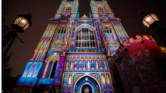 Westminster Abbey in lights