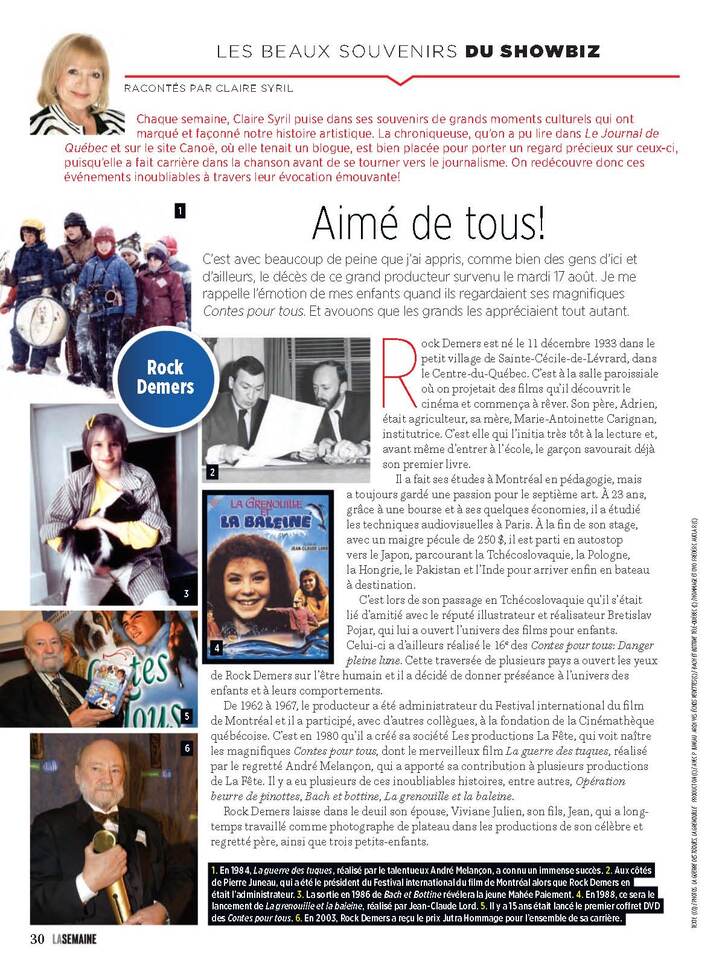 Showbiz:  Aimé de tous! - Rock Demers