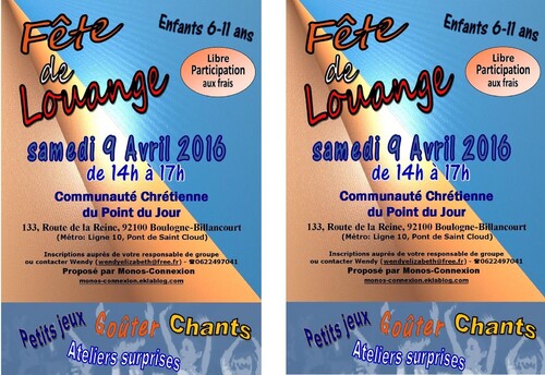 Fête de Louange - 9 Avril 2016