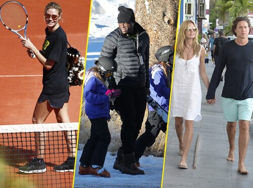 Seal s’occupe des enfants au ski, pendant qu’Heidi Klum roucoule sur le court de tennis