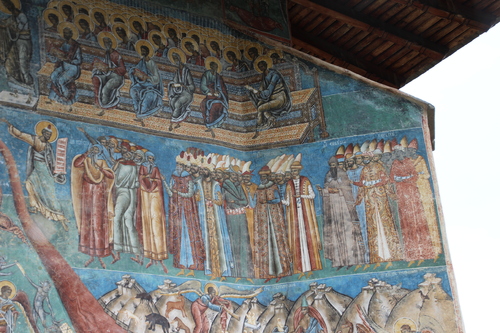 Le monastère de Vorronet (Roumanie) 2 : la face ouest, le jugement dernier