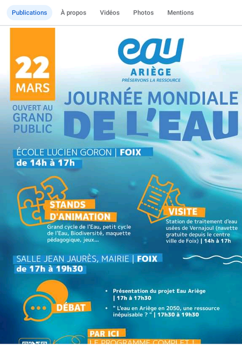 Journée mondiale de l'eau.