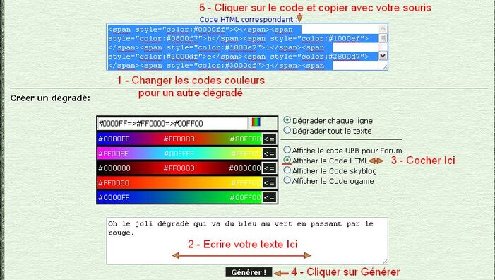 Faire un texte en dégradé de couleurs