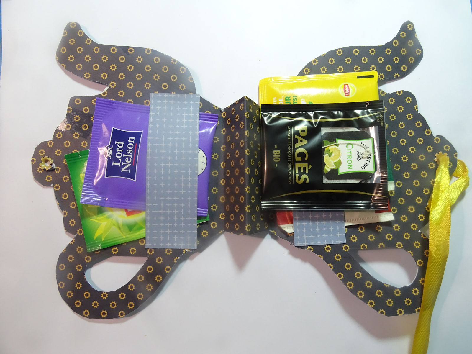 Pochette surprise théière cartes romantiques