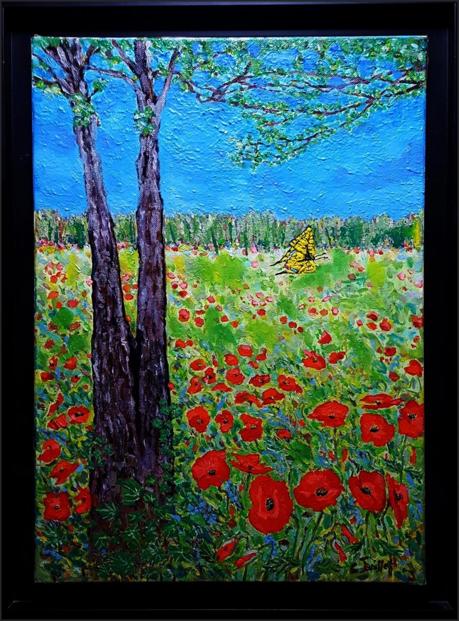 PEINTURE A L'HUILE ( Coquelicots )