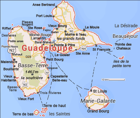La Guadeloupe cartes informations photos préparer les vacances