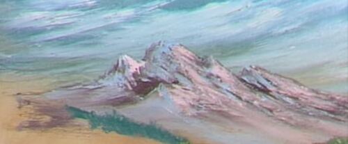 Dessin et peinture - vidéo 1667 : La montagne rose au soleil couchant - peinture à l'huile. 
