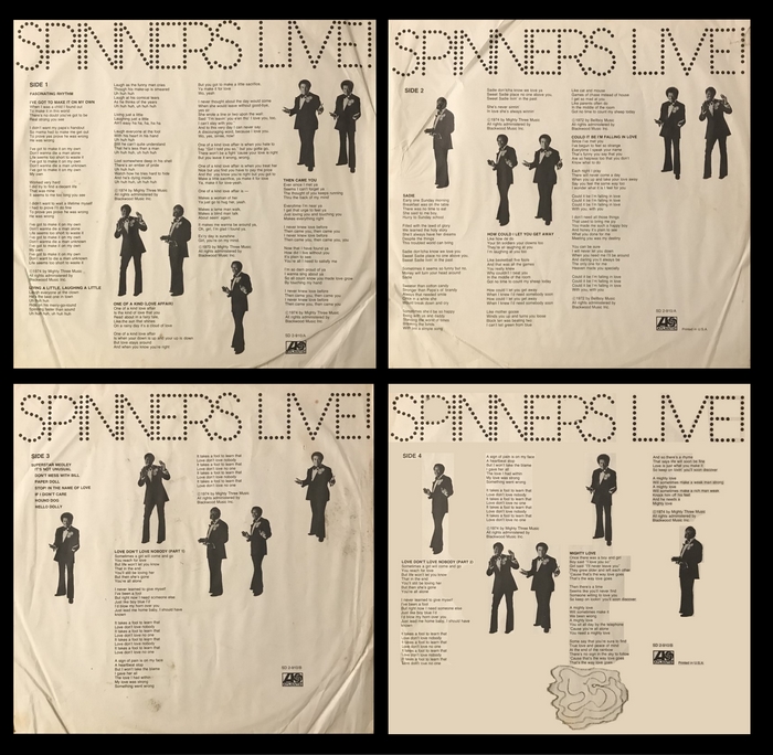 The Spinners : Album " Live ! " Atlantic Records SD 2-910 [ US ]