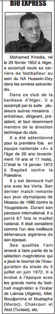 Mardi 26 Aout 2008 Décès  de Khedis Mohamed