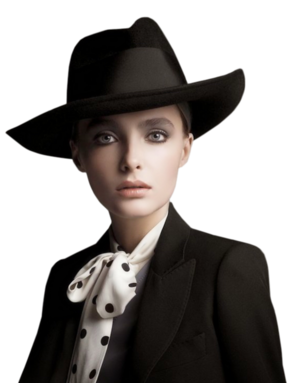 Femme avec chapeau