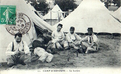 1913, Moments de détente au camp d'Auvours (Sarthe)