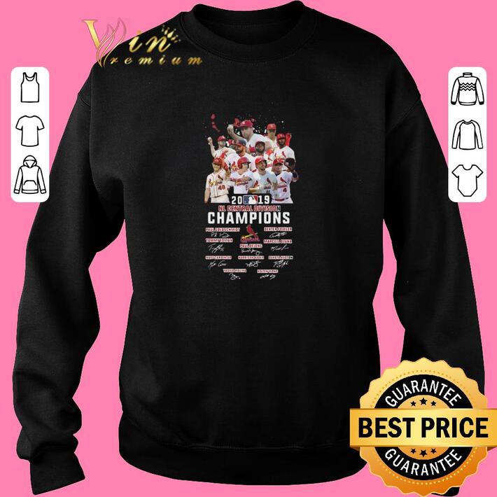 Awesome St Louis Cardinals 2019 NL central division champions signatures shirt