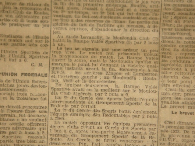 14.1.1923 MCA bat Rampe Valée Sportive (RVS) 2-1
