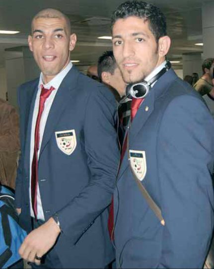 CAN 2010 Chaouchi et Halliche lors du départ vers l'Angola