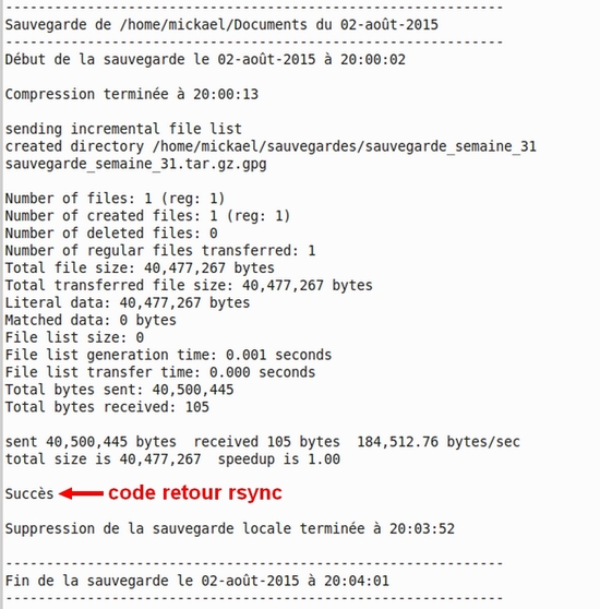 Script de sauvegarde avec tar/gzip et chiffrement GPG