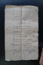 1583. Rolle et menu de la recept . Sergente Janne Bazin.