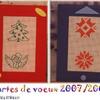 Carte de voeux : bleue et rouge