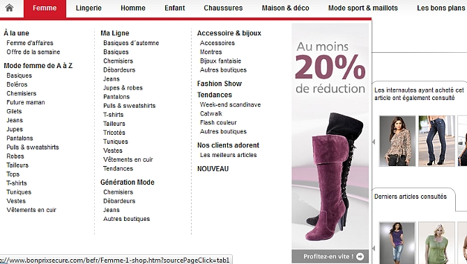 E-shopping fringue : 3 SUISSES VS Bonprix.