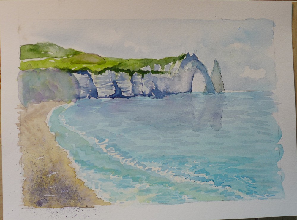 Autres aquarelles des falaises Normandes...