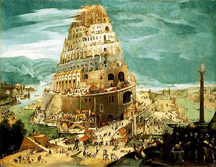 Malédiction de Cham, tour de Babel