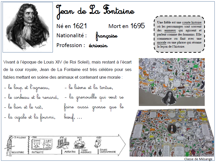 Jean de La Fontaine en Histoire de l'Art - La classe de Mésange