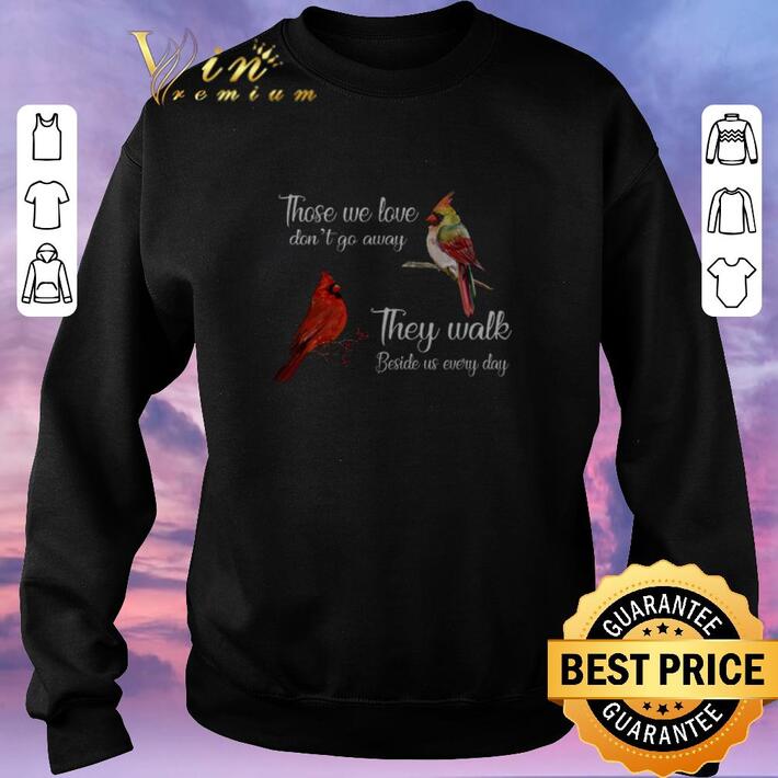 Pretty Birds those we love don't go away they walk beside us every day shirt