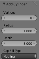 Le panneau Add Cylinder
