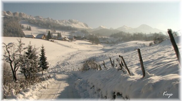 Les Vières sous la neige