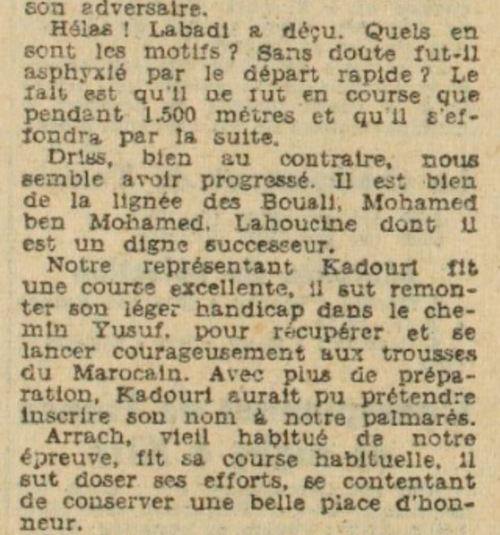 1950 Cross de "l'Écho d'Alger"m Labadi Boualm rate sa course