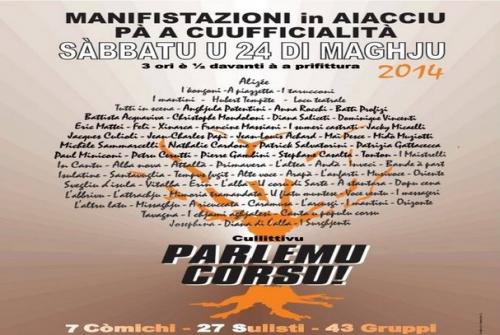 Appel à la mobilisation de Parlemu corsu le 24 mai à Ajaccio