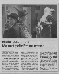 articles de presse  de meurtre aux musées