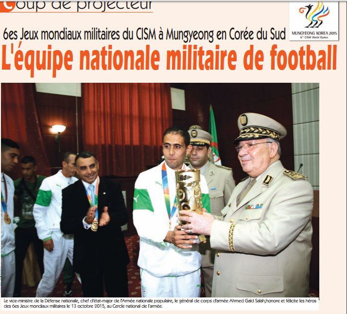 29.9.2015 en corée du sud jeux mondiaux militaire EN-Qatar 2-1 avec Abid