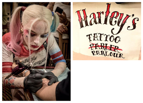 Suicide Squad : Harley Quinn fait des tatouages en photo