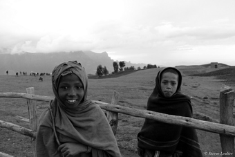 Rencontre en N&B dans le parc du Simien, Ethiopie