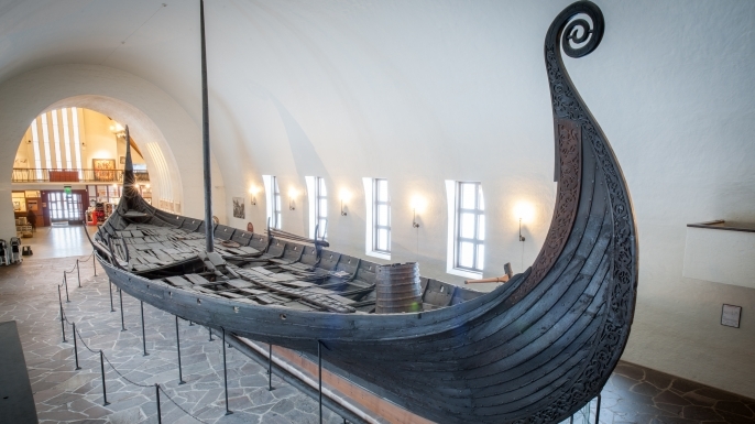 The Viking Ship Oseberg, Viking Ship Museum. (Credit: Mark Harris/Getty Images)
